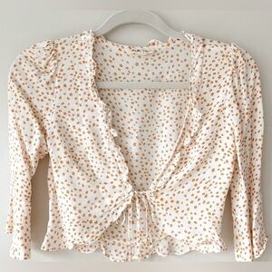 For love and lemons aurora floral frill tie crop top